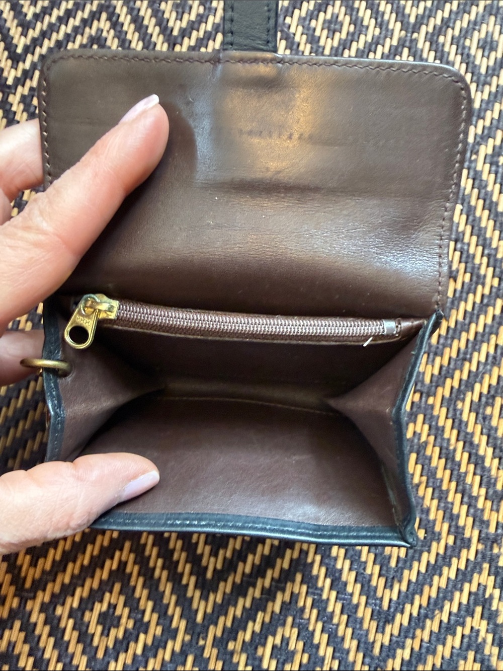 Vintage Coach blk and mahogany courier multi function case wallet keychain ITALY - Picture 6 of 13